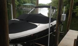 Bow rider with bimini top, snap out carpet, snap on cover. 5.0L Mericruiser with stainless dual prop. Looks and runs great. Boat has always been in dry storage or in a boat lift, never left in water for long periods of time. No trailer, must be able to