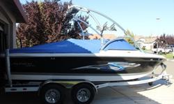 Excellent shape, 189 hours only.2005 Supra Launch 21 V, low hours, original owner, tower, speakers, amp/stereo, dual batteries, auto fill/empty ballasts, robes, skis, wakeboard, tube, bimini top, swim platform, lifejackets/vests. Never been in salt water.