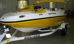 You are looking at a beautiful 2006 SeaDoo 15ft Sportster finished in Awesome Yellow which shines like new.2006 was the first year it came with a Rotax four-stroke 4 TEC jet driven engine package with the new features of Closed-Loop Cooling, D-Sea-Bel?