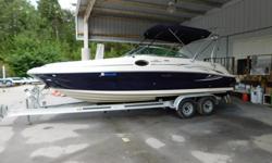 This 2006 Sea Ray Searay 240 Sundeck just came in and it is in awesome condition inside and out and powered by a 300hp Mercruiser 350 Mag 5.7 liter V8 with the famous Bravo III outdrive and only 216 HOURS!!! That's right, a 2004 with ONLY 216 HOURS. It is