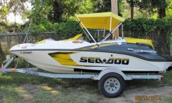 2007 Sea Doo Speedster 150 with only 30 hours on it. Comes as pictured on a single Sea Doo brand trailer. Boat was just serviced by local dealer and needs nothing! Trailer was stored outside and has some surface rust but is structurally sound and tows