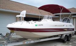 2008 Hurricane Deck Boat,GS231,Yamaha 225 4 stroke,44hr.Boat has 44.2 Hours on Motor but I am going fishing this week so there will be a few more. Also one of the cushions is not included. The one when you step in the boat is not there. All others are,