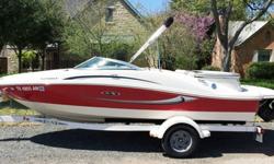 ,..,,-Only 62 hours.-Stored indoors in an Indoor Dry Stack. Was not in water for more than single day use.-One owner. Well maintained. Always professionally summarized and winterized.-New battery in May 2014.-3.0L MerCruiser 135 hp engine.-Interior has
