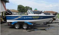 2009 Lund 197 Pro-V GL DEMO! This boat is equipped with a custom tandem axle trailer, with brakes, spare tire and mount, swing tongue, aluminum rims, Mercury 9.9hp 4our stroke pro kicker, motor support bracket, sea star hydraulic steering, full cover, 6