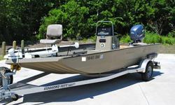 ITS ROBUST CONSTRUCTION AND THE JACK PLATE. THE ENGINE WAS JUST TESTED AND THE COMPRESSION IS 175 PSI ACROSS ALL CYLINDERS. IT IS FULLY SERVICED AND LAKEREADY. SHE HAS A NICE LIVE WELL IN THE FRONT OF THE CENTER CONSOLE AND ISFULLY LOADED WITH