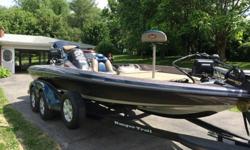 2011 Ranger Z520 with Etec 250 and Minn Kota 101. 2 HDS 10's with structure scan and an HDS 5. 36 volt built in charger with 4 brand new batteries. Rod locker bar and Ranger trail trailer included. 170 hours. 1 quarter sized chunk out of the rear of the