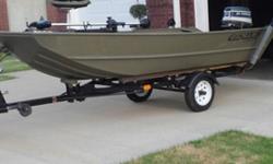 2012 LOWE MODIFIED V( L1448M WITH 70" BEAM ) WITH 25 HP EVINRUDE ENGINE, BOAT IS IN LIKE NEW CONDITION AND HAS BEEN IN WATER 4 TIME........THE MOTOR IS A 78 MODEL, MANUAL START.........STARTS AND RUNS GREAT...HAS FACTORY DECK, LIVEWELL, TROLLING MOTOR,