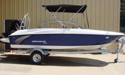 2016 Bayliner Element XL Blue SpecificationsLOA 18'2" Beam 7'5"Approximate weight w/standard engine 2,000 lbs Passenger capacity 9 Fuel capacity 12 gal Optional 6 gal "Sidekick" tank available Base Price 17,499Freight 1,743 Engine options:* 115HP MERCURY