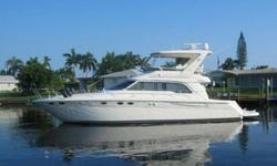 1998 Sea Ray 48 SEDAN BRIDGE Loaded with options and well maintained, Seaduction should be the next 480 Sedan Bridge sold. This best in class flybridge yacht has a spacious three stateroom interior combined with sporty Sea Raystyling and deluxe