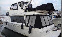 This very popular pilothouse, a 1994 version with no exterior teak but the salon-entry bulkhead, is clean, tidy, low-hours, with full cockpit AND flybridge enclosures... what sets it apart from others are its unique custom features