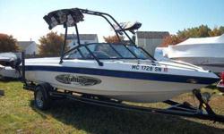 2004 Malibu Wakesetter 21", Open Bow, Direct Drive, 5.7 L 325 HP Fuel Injected 350 V8, 238 Hours, AM/FM CD Player 4 Speakers, Electronic Lake Temp & Outside Air Temp Gauges, Electronic Fans, Manual Wedge, Wake Board Tower, Wake Board Racks, Automatic