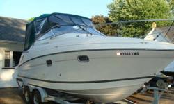 I do not respond to emails with no phone # or name .I will remove when boat is sold. 2000 Four Winns 248 Vista Specifications Length 26'2 Beam 8'6 Weight 5,970 pounds Fuel capacity 70 gallons Maximum power 320 hp Fresh water tank 30gallons Hot water Tank