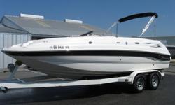 2003 Chaparral 210 Sunesta Deck Boat powered by a Volvo Penta 5.0 GL Inboard/Outboard engine. The deck boat is very roomy and has many features from bow to stern including