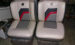 Nice pair of double seats from a 1990's Larson runabout. Attractive condition with the exception of 1 very small tear. Comes with bases as shown +some mounting hardware.$250 cash253-365-4769Listing originally posted at http