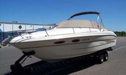 1998 Sea Ray 280 SUN SPORT What a great boat for entertaining. Large wrap around seating in the rear, reclining back to back seats port side, a large double helm seat for the captain and his first mate, and a wet bar starboard which features a dual volt