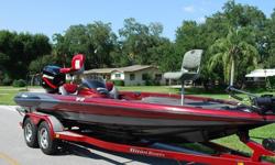 BOAT: (TJZ1P376J800) 2000 TRITON TR-21 20.6' BASS Boat. Color is Red/Black/Silver Metallic - Very Sharp looking! Extremely well built Bass Boat - Top of the Line. The boat is completely solid inside and out! All Compartment lids are in Excellent shape,
