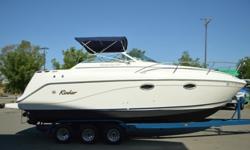&&*Rinker Fiesta Vee 270423 Hours7.4 Liter MerCruiser (GM) MPIMercury Bravo Three Out Drive (Twin Stainless Props)Sleeps 4+Galley Area with Sink, Burner, and Refrigerator / Freezer, and MicrowaveStereo with AmpFlushing Toilet, in sperate Head / Shower