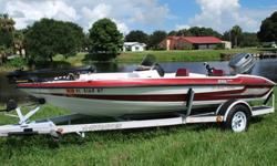 1999 STRATOS 268 Vindicator 17? BASS BOAT. 1999 JOHNSON 90HP OUTBOARD - and a single axle Trailer.BOAT
