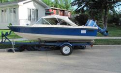 For sale is a 15' Silverline Boat - tarp, roof, trailer and motor For more information send me your phone number and we will call you. We are asking $2295.00 O.B.O. Motor has just been completely over hauled and runs perfect