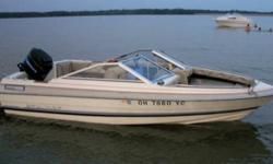 Interior (seats) need work they are cracked from weather Floors are good Motor runs great Stainless steel prop Power tilt and trim Comes with all safty equipment and tie down ropes / Anchor / 2 bumpers / Has Ski / Tube pull pole Brand New Boat cover for