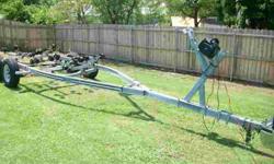 ez load boat trailer---with winch---has about 5 ft length control cable---also has cables long enough to hook up to your car battery so no need for a battery---terrific tires-can handle 25 ft boat 2,500 obo---469-853-3478
Listing originally posted at http