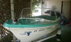 1970 14ft Sunray Impala Runabout with 35hp Evinrude. All original in excellent shape. Garage kept for years. 2 fuel tanks, Trailer in good shape. Running lights, bilge pump. Cool boat!
