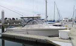 2007 Grady White 305 Express located in San Diego, CA. Powered by twin Yamaha F250 four-stroke outboard motors. Full electronics include Raymarine C120 w/GPS/Radar/Fishfinder, Simrad autopilot, Icom VHF radio, and Stereo. Highlights are Grady White