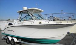 FOUR STROKE POWERED
2502 powered by a Mercury/Yamaha 225hp Four cycle outboard.
Deep water 25' fishing platform setting the standard of innovative design for Ride, Range, and Fishability.
Large cabin with walkaround fore deck access for fishing and boat