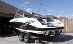 This jet boat is LIKE NEW, well-kept and has only been used a handful of times in the 3 years we've owned it.
The AR210 is powered by twin 110 hp Yamaha 4-stroke EFI marine engines. The AR210 offers irrefutable proof that that there is no greater thrill