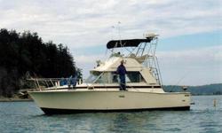 Bertram Sportfish kept in a boathouse and well cared for. "The Sailor's Stinkpot" See video for Bertram history. Twin 454's, direct drive, Onan 6.5 generator, 8' West Marine dinghy, Electrosan head system, 250 gallons fuel capacity. Upper and lower helms.