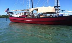 Pirates Lady is a commercially certified, 72' Merritt Walters Trade Rover Schooner. She currently has a COI for 30 passengers. She has her overnight COI, her uninspected COI and her personal use endorsement. Pirates Lady has been running charters from her