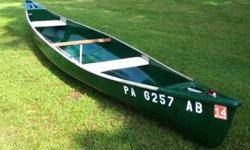 I have a 16' green canoe I would like to sell. It has two padded seated, not the hard plastic ones. No patches, no dents, no cracks, no leaks, no tears in the plastic. Minor scratches. I have the current registration good till March 31 2014. I have all