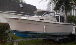 1983 Bayliner Trophy fishing boat. Volvo 4 cylinder engine. Newer Penta outdrive. Runs good with good outdrive. Hard cover front area and sleeping room below front. Excellent boat for fishing. Always starts and runs good. Dual axil trailer rebuilt with
