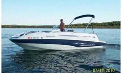 very dependable, Boat comes with almost every option you can put on one, It has a 6" deep kiddie pool with fountain in bow of boat very cool , Bimini topboat cover, Compact disc player, changing room with porta potty, Has freshwater tank for the shower or