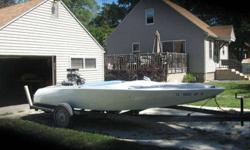 1966 v-drive boat SBC 350 new dart heads, new carb, dist.5 hrs on rebuilt. This boat is a hot rod rides ruff,its loud but a lot of fun. ph 1 815 549 9379 call only. don't e-mail wont answer no tunnel ram any more single holly marine carb