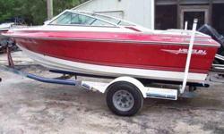 1989 JAVELIN 17' 370SL WALK THRU BOW RIDER DEPTH FINDER 6 PERSON OR 900 LBS. AM/FM CASSETTE 120 HP JOHNSON POWER TRIM AND TILT ALUMINIUM PROP GALVAINIZED TRAILER ASKING PRICE $3500 CALL FOR OFFER AND INFO