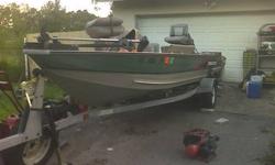 1997 Tracker boat 17 ft with a 90 pro series johnson motor. it has trailer and low in hours.