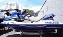 2001 Seadoo GTX DI (Jet Ski). Only taken out three times in the last 2yrs. Recent tuneup by professional certified seadoo mechanic, with paperwork. Trailer approximately 2 yrs old, has only been dipped in the water three times in the last 2yrs. Comes with