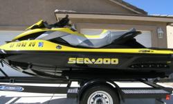 It seats 3 people and can easily tow a tube or skier.It is one of the fastest, safest, and most comfortable Sea Doos available today with a 255 hp Supercharged power plant. The boat has the new Bombardier Intelligent Suspension System, Intelligent