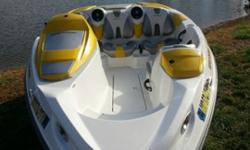 very fast 215-HP fun jet boat bought from a sea doo dealer at the lake of the ozarks, this boat has always been a very clean lake boat serviced regularely.Seats 4 People.Onbored Water-proof stereo system.Floor storage for skis, wakebored, kneebored, &