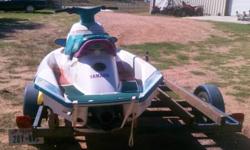 1996 Yamaha Waveraider 760 hull and a double trailer for sale. The jet ski has a title. The wave runner has everything but the motor and electric box. The trailer has new lamps and attractive tires and holds 1 large two seater and 1 stand up or smaller