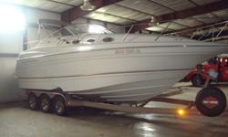 Immaculate fastest trailerable cruiser on the market. This boat is fresh water use only has always been dry stored in heated shop. Storage galore you wont find a cleaner 2765 at this price on trailer with twin 4.3 merc cruiser with 310 hrs This cruiser