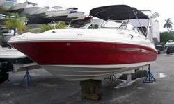 2008 Sea Ray 240 SUNDECK Great Deal for a ready to ride sport boat with wakeboard tower, upgraded speakers and many more extras. The mission of our 240 Sundeck is to host a lot of guests easily and comfortably without losing the performance, good looks,