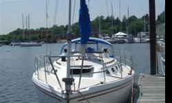 This Catalina 34 is a great family cruiser who sleeps 7 with two staterooms. The tall rig improves performance and the 34 layout below is great! Shallow draft because of her fin keel. Brief description