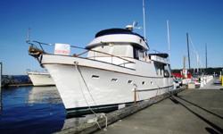 49ft of fiberglass, economical, go anywhere pilot house trawler. This vessel is big inside and very livable. Powered by twin ford Lehman 120hp diesels, Genset and 800gals of fuel plus a water-maker, you can shake free of the land and travel the seven