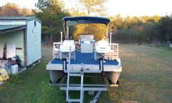 Boat has 80 hp johnson, stainless steal cutting board, new side railing, three captin chairs, 2005 matergylde trailer ready for water . Will sell or trade for a center console aluminum boat with at least a 80 horse or higher motor. I'm looking for a boat