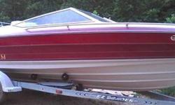 Clean Family Bowrider Powered by a 4.3 v-6 Mercruiser. Interior is very nice. Very clean boat for its age, the motor is out for service, we can put the 4.3 back in it or you can choose a v-8 if you like. Make us a offer.