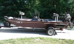 it is a 1991 fisher boat it has a fish finder and a trolling motor and 2 new battery's.the trailor is a ezloader and has like new tires.Has a 60 Hp mercury engine.boat is in great shape seats has some cracks from the sun.Asking $4500.00 OBOcontact Chad @