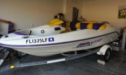 This Boat is a Rocket!Like a Giant 4 person Jet Ski!Accelerates to 55MPH and can turn on a dime. 14ft Sea Doo Jet Boat. Twin 720cc Seadoo Motors, 85HP each. Motors run great. Perfect compression, rebuilt carbs, Fresh Jet Pumps with New Wear Rings, New