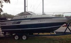 1987 26 FOOT Regal Ambassador XL255 350 Gas Mercruiser V8 260 HP Fiberglass Hull 913 HOURS on Engine Lower Unit was rebuilt in 2007 @ 685 Hours Cuddy Cabin with aft cabin Shore Power with Cable Trim Tabs Trim Tab Indicators Sleeps 4 comfortably HEAD